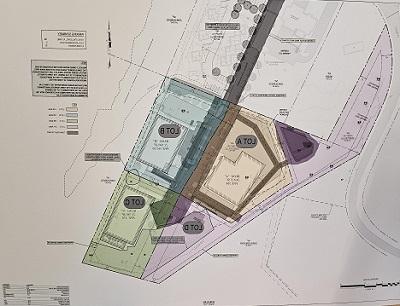 Architects' blueprint of building sites at Stoney Hill Properties, Bristol, VT